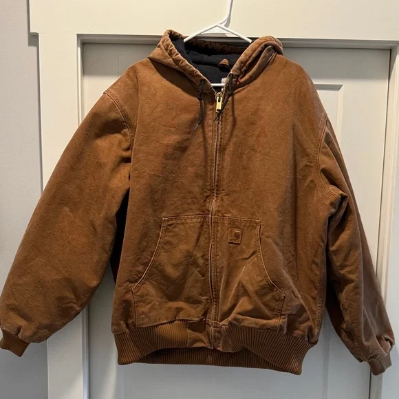 Carhartt Brown Hooded Jacket J130 Size XL - Picture 1 of 5
